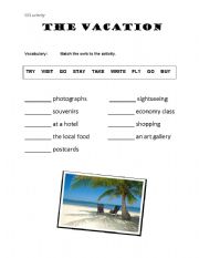 English Worksheet: The Vaction