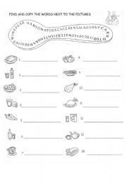 English Worksheet: foods and drinks