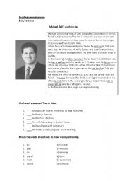 English Worksheet: Michael Dells working day