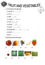 English worksheet: Fruit and vegetables