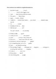 English Worksheet: Definite /Indefinite