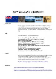 English Worksheet: New Zealand webquest