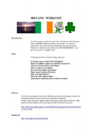 English Worksheet: IRELAND WBEQUEST