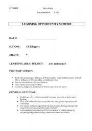 English worksheet: Lesson plan