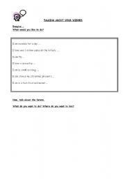 English Worksheet: Talk about your wishes