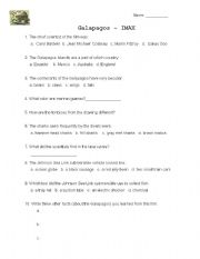 English worksheet: Galapagos Movie Worksheet