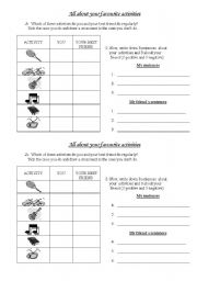 English Worksheet: SIMPLE PRESENT WORKSHEET WITH CHART