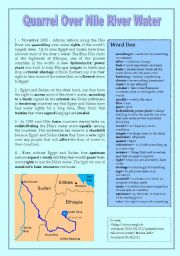English Worksheet: Reading Comprehension with exercises: Nile River