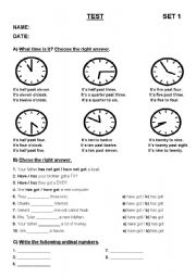 English Worksheet: TEST FOR BEGINNERS