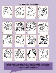 English Worksheet: zoo animals