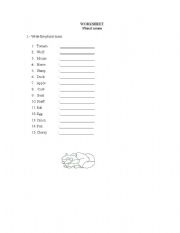 English worksheet: Plural nouns