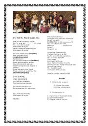 English Worksheet: Review of verb tenses with Glee - The time of my life