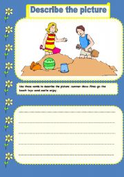 English Worksheet: Describe the picture