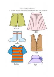 English Worksheet: Best Dresser! Cut out Clothes (2nd)