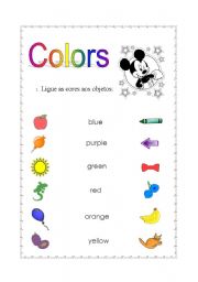 English worksheet: colours