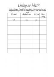 English worksheet: Classifying Materials