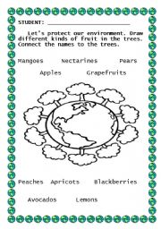 English Worksheet: TREES AND FRUIT