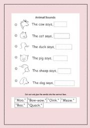 English Worksheet: Animal Sounds