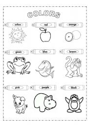 English Worksheet: COLORS