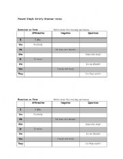 English Worksheet: Present Simple grammar review