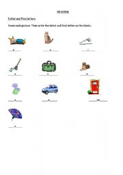 English Worksheet: Initial and Final Letters