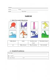 English Worksheet: English test 2 - 4th grade