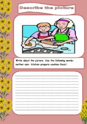 English Worksheet: Describe the picture