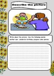 English Worksheet: Describe the picture