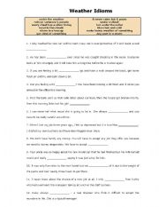 English Worksheet: Weather Idioms