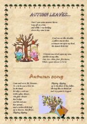 English Worksheet: autumn leaves