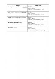 English Worksheet: What car to choose