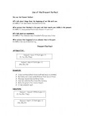 English worksheet: Present perfect