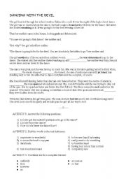 English Worksheet: Dancing with the devil