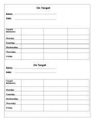 English worksheet: Behaviour Contract