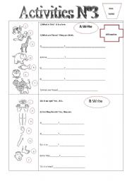 English worksheet: AcTivities N3