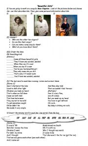 English Worksheet: beautiful girl