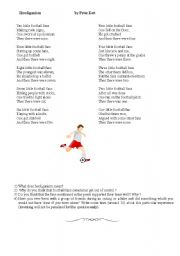 English Worksheet: Hooliganism a poem about violence and the damage it does