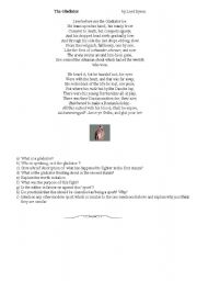 English Worksheet: The Gladiator A poem by Lord Byron a poem about people who are suffering unjustly