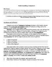 English Worksheet: Understanding Computers