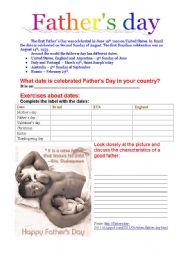 English Worksheet: Fathers day