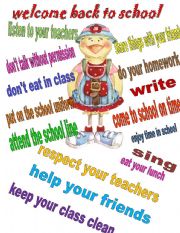 English Worksheet: welcome back to school poster