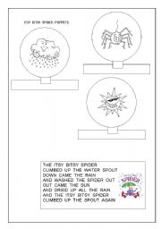 The Itsy Bitsy Spider Song - ESL worksheet by carolinekmurray