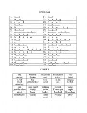 English worksheet: spelling activity