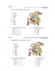 English worksheet: Body Parts Quiz 