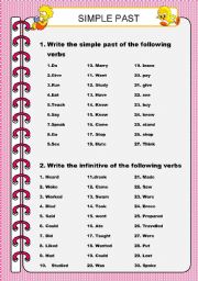 English Worksheet: simple past