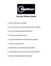 English Worksheet: Top Gear Vietnam Special