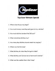 English worksheet: Top Gear Vietnam Special