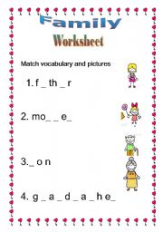 English worksheet: Family 