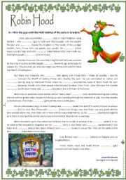 English Worksheet: ROBIN HOOD - PAST SIMPLE