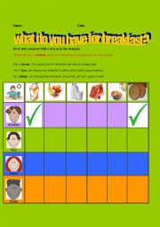 English Worksheet: WHAT DO YOU HAVE FOR BREAKFAST?